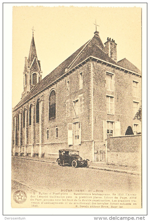 #00714 Notre Dame Au Bois. Eglise Et Presbytère. E. Desaix, La Belgique Historique. Jezus Eik Overijse Kerk Auto Voiture - Overijse