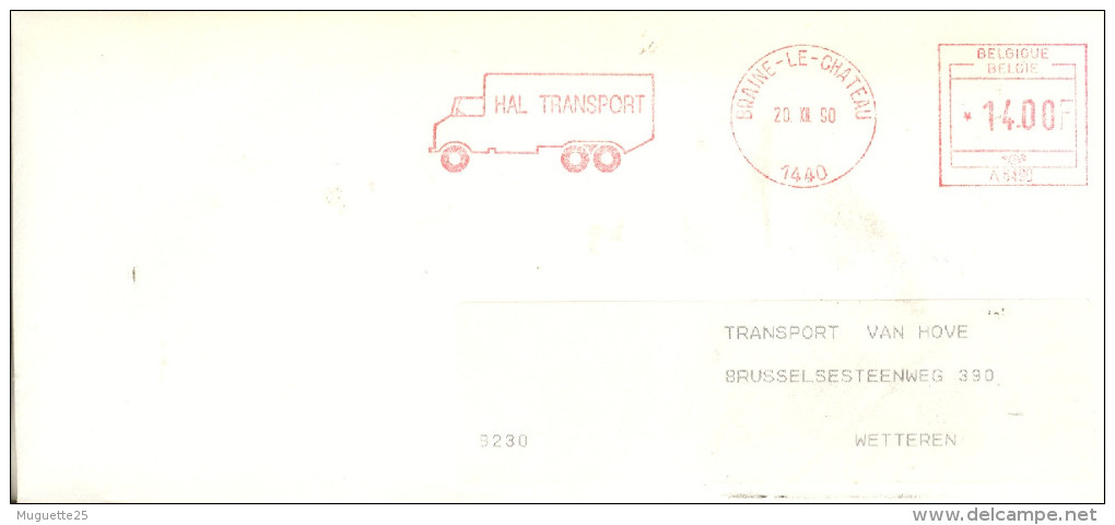 Lettre Pour WETTEREN Du 20 Décembre 1990     Empreinte  Commerciale Thème Camion, Transport - Lettere