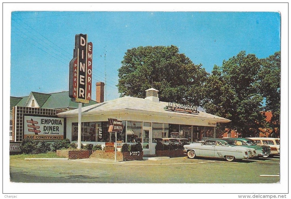 Cpsm: AMERIQUE - U.S.A.   The New Emporia DINER , Emporia , Virginia , 50-60s  N° 3538 B - American Roadside