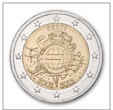 2 EUR 2012 - ESTLAND UNC - 10 Jaar Euro 2002-2012 - Estonie