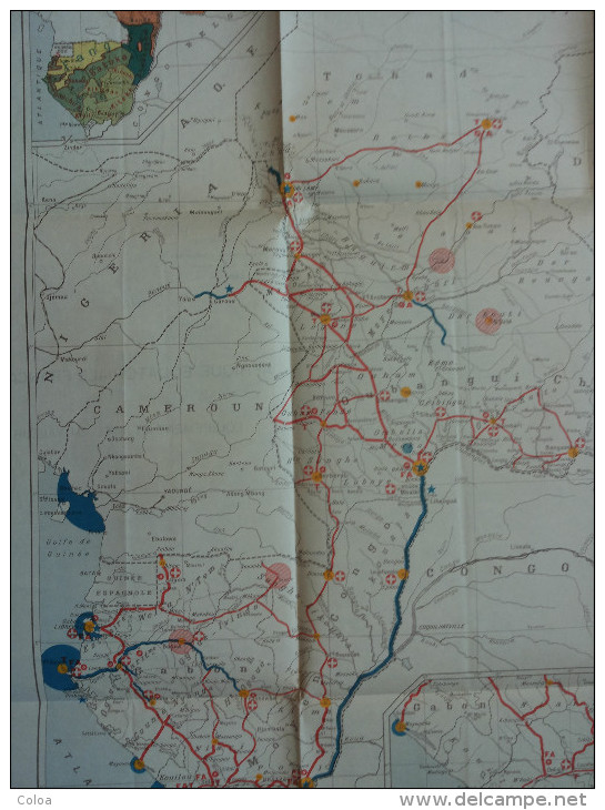 Afrique équatoriale Française Carte équipement Et Mise En Valeur - Cartes Géographiques