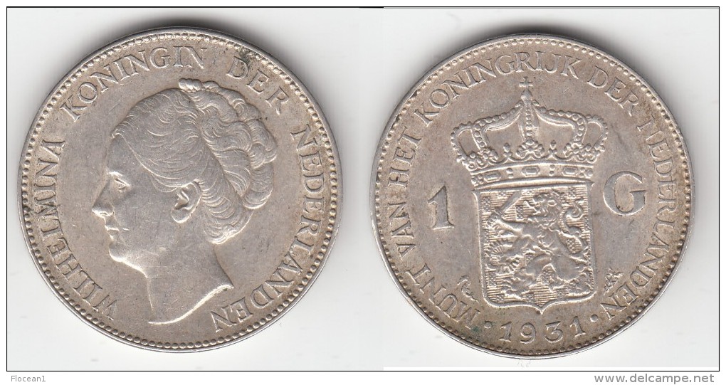 **** PAYS-BAS - NETHERLANDS - 1 GULDEN 1931 - ARGENT - SILVER **** EN ACHAT IMMEDIAT !!! - 1 Gulden