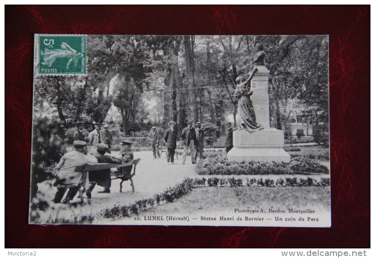 LUNEL - Statue De Henri De Bornier, Un Coin Du Parc - Lunel