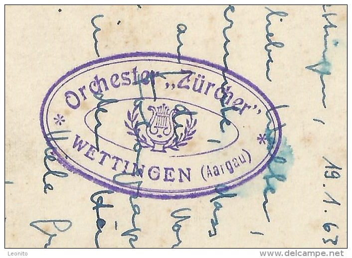 WETTINGEN AG Musik ORCHESTER ZÜRCHER Stempel ! Foto-Karte Von Ca. 1930, Gelaufen 1963 - Wettingen