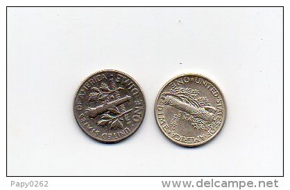 862 I ) USA - LOT DE 2  PIECES DE ONE DIME - 1945- 1965 - Autres – Amérique