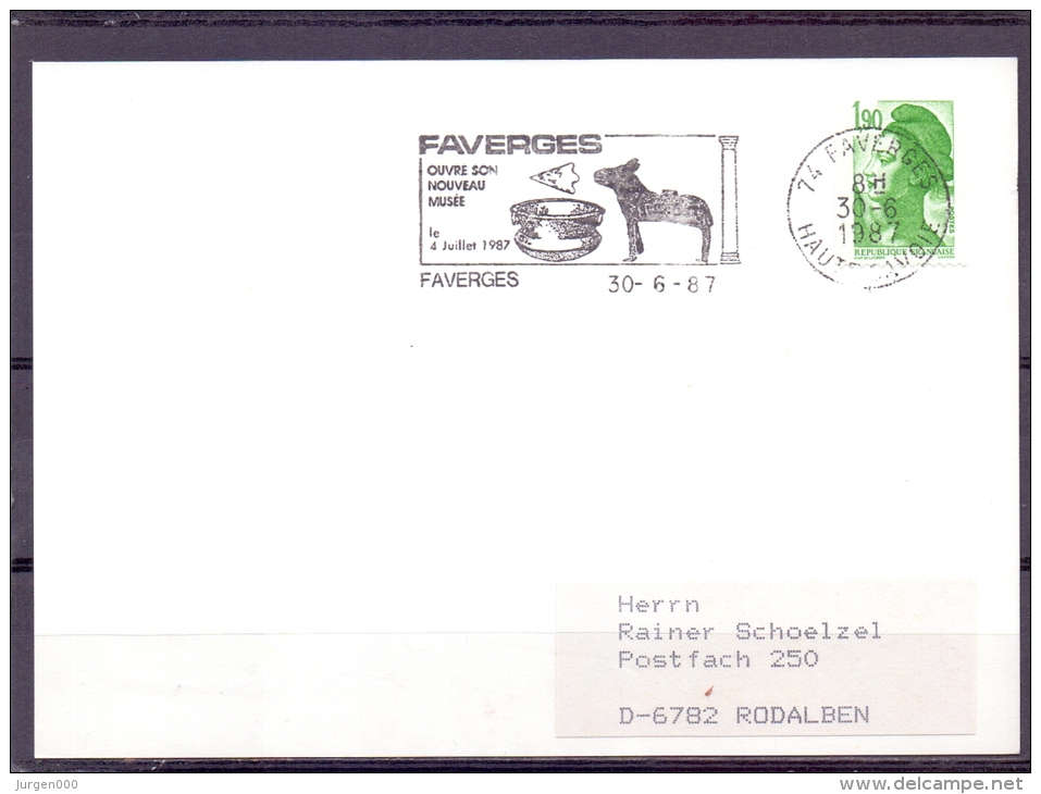 Rép. Française - Faverges - Ouvre Son Nouveau Musée - Faverges 30/6/87 (RM9993) - Préhistoire