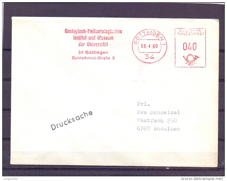 Deutsche Bundespost - Geologisch- Und Paläentologisches Inst. Und Museum Der Universität - Göttingen 9/4/80 (RM10341) - Préhistoriques