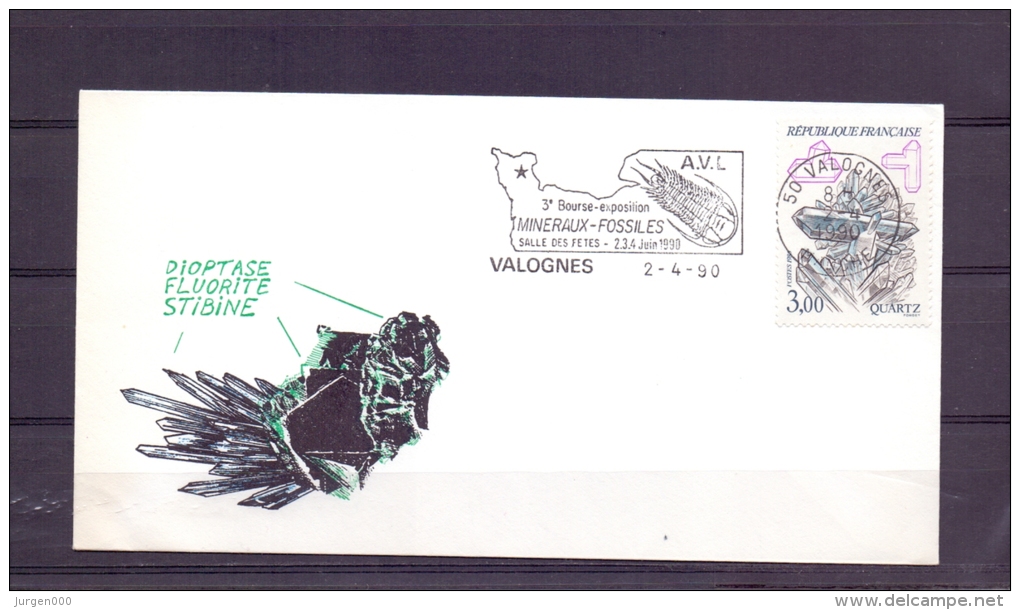 Rép. Française -3e Bourse Exposition Mineraux Fossiles - Valognes 2/4/90  (RM10377) - Préhistoriques