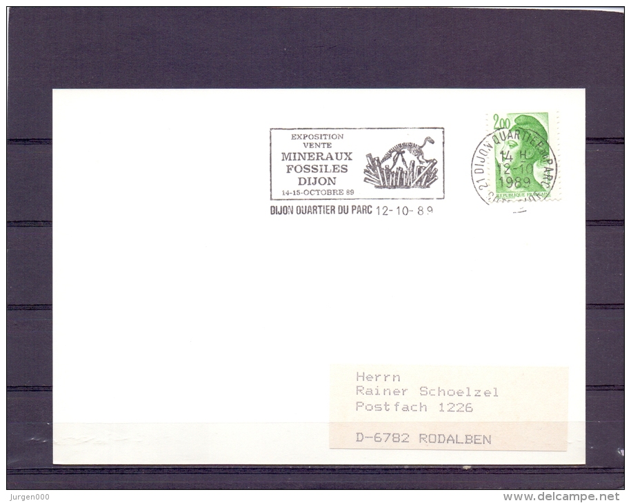 Rép. Française - Exposition Vente Minéraux Fossiles - Dijon 12/10/89    (RM10392) - Prehistorisch