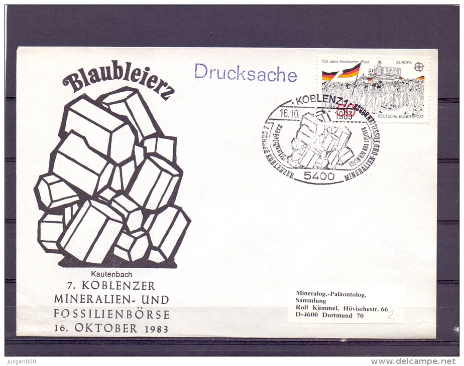 Deutsche Bundespost - 7. Koblenzer Mineralien- Und Fossilienbörse - Koblenz 16/10/1983 (RM10529) - Fósiles