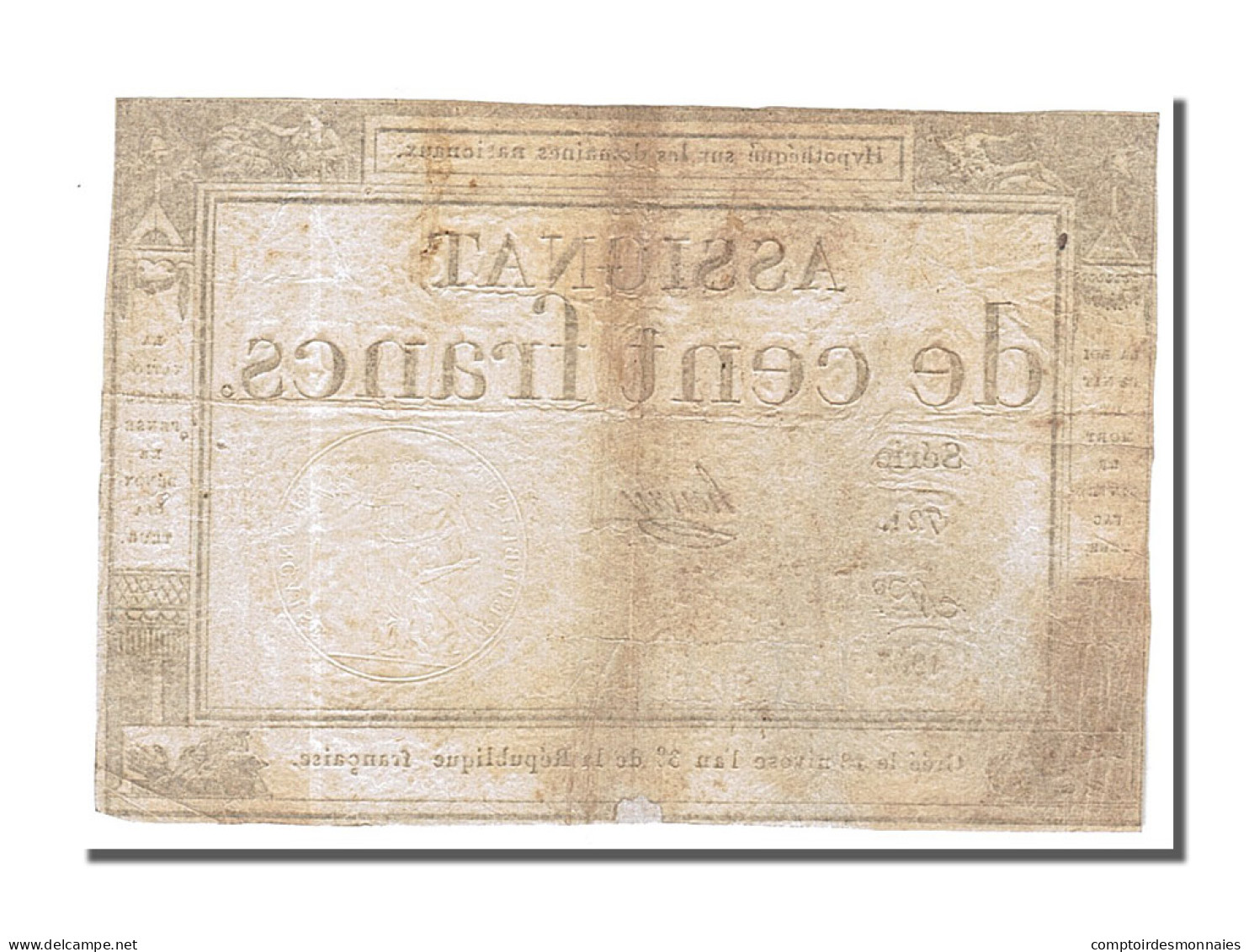 Billet, France, 100 Francs, 1795, Henry, TTB, KM:A78, Lafaurie:173 - Assegnati
