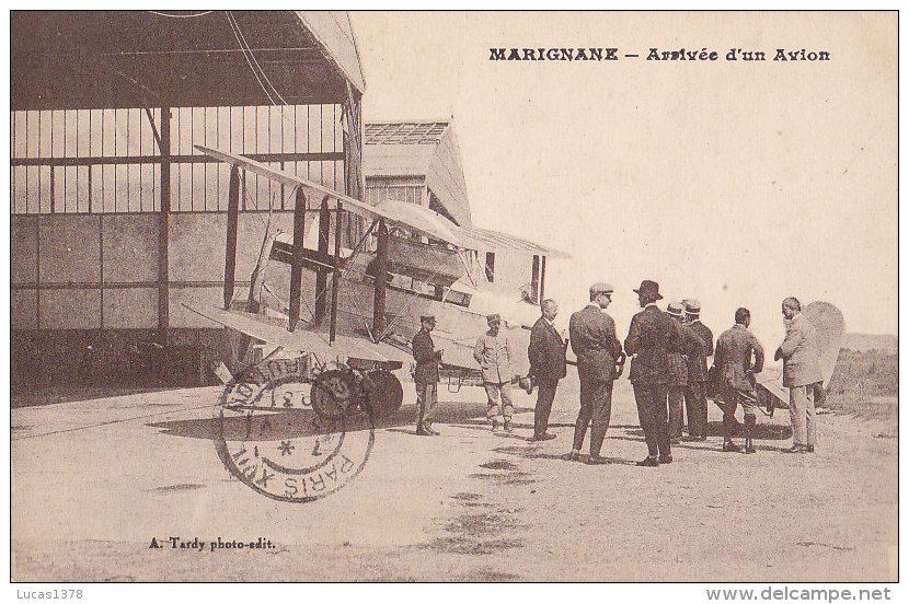 13 / MARIGNANE / ARRIVEE D UN AVION / RARE + - Marignane