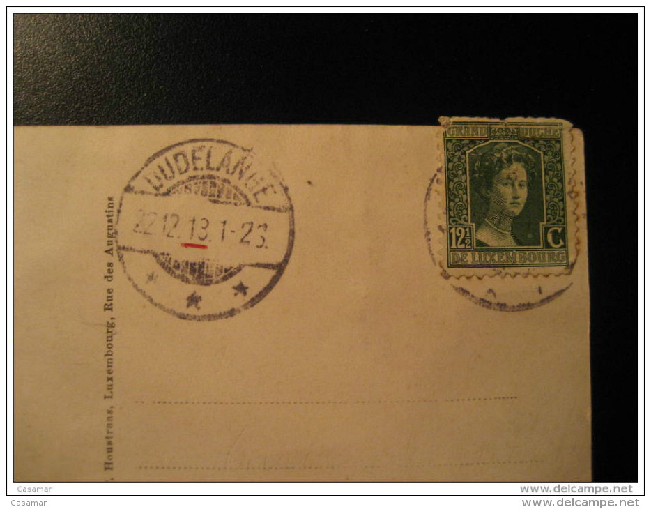Dudelange 1918 Cancel + Stamp On Grevenmacher Kreuzeberg Post Card Luxembourg - 1914-24 Marie-Adelaide