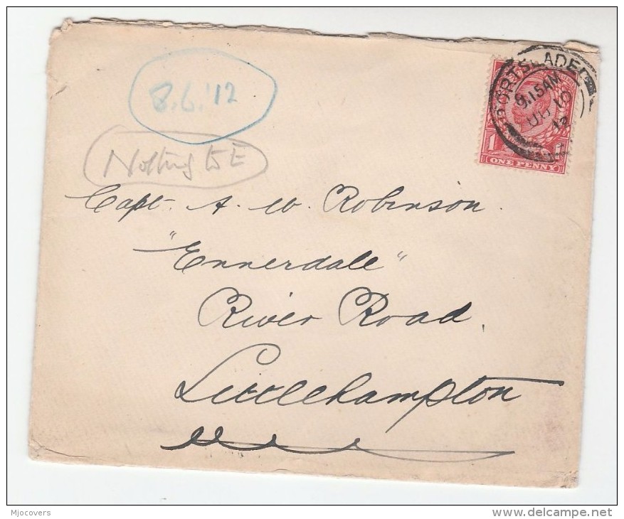 1912 PORTSLADE  To LITTLEHAMPTON Cds COVER GB GV Stamps - Covers & Documents