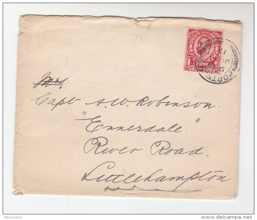 1912 GB GV Stamps COVER PORTSLADE Cds Pmk - Covers & Documents