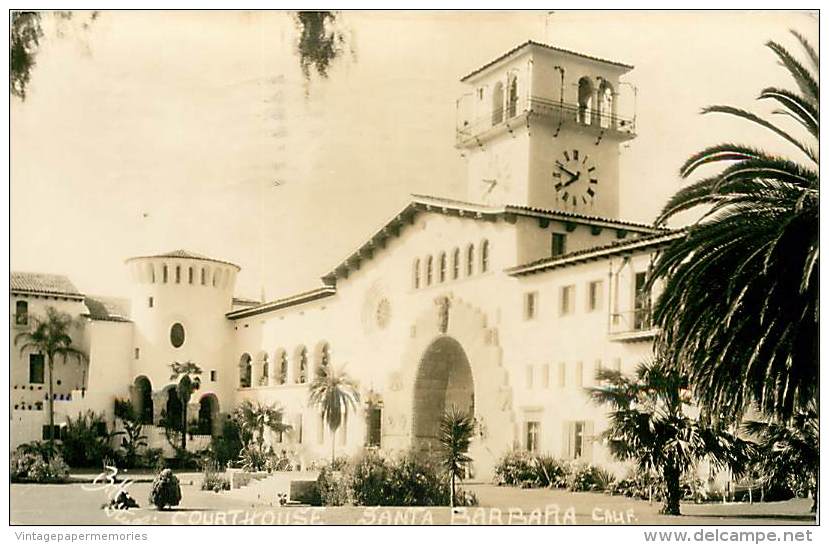 188365-California, Santa Barbara, RPPC, Court House, B.H. Studio Photo - Santa Barbara