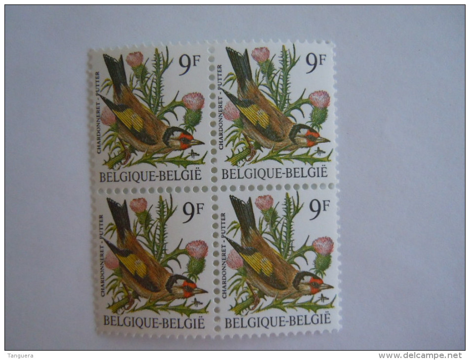 België Belgique Belgium 1985 Vogels Oiseaux Buzin Putter Chardonneret BLOC DE 4 Yv 2190 Yv 2187 MNH ** - 1985-.. Pájaros (Buzin)
