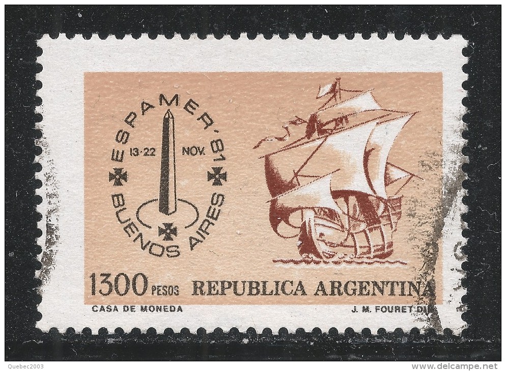 Argentina 1981. Scott #1324 (U) Espamer  Emblem And Ship ** - Usati