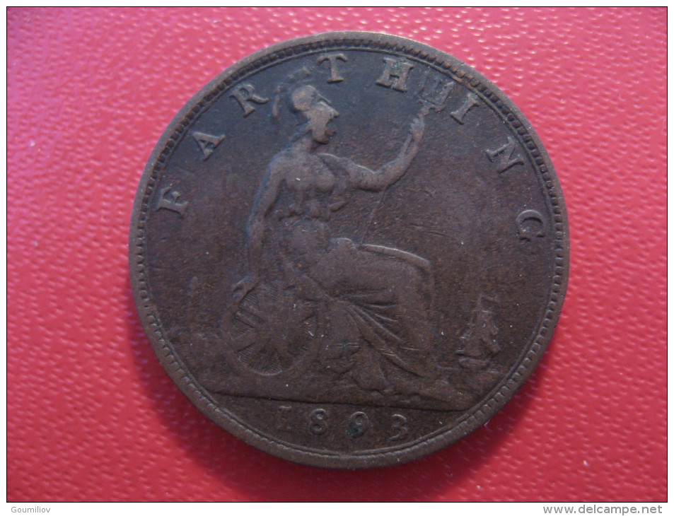 Grande-Bretagne - UK - Farthing 1893 Victoria 3852 - B. 1 Farthing