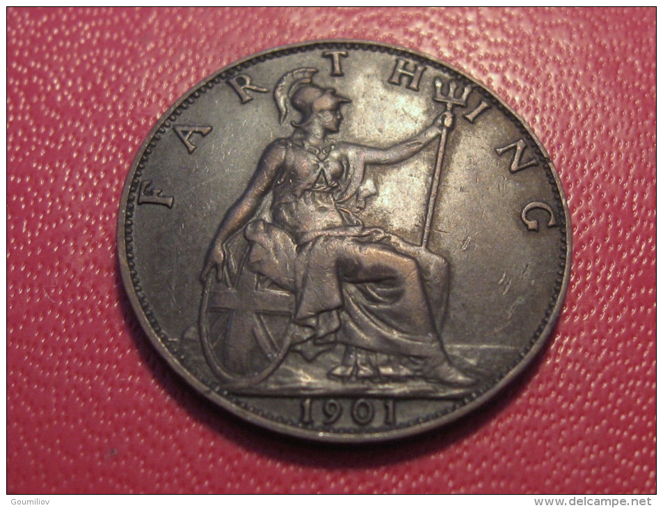 Grande-Bretagne - UK - Farthing 1901 Victoria 3848 - B. 1 Farthing