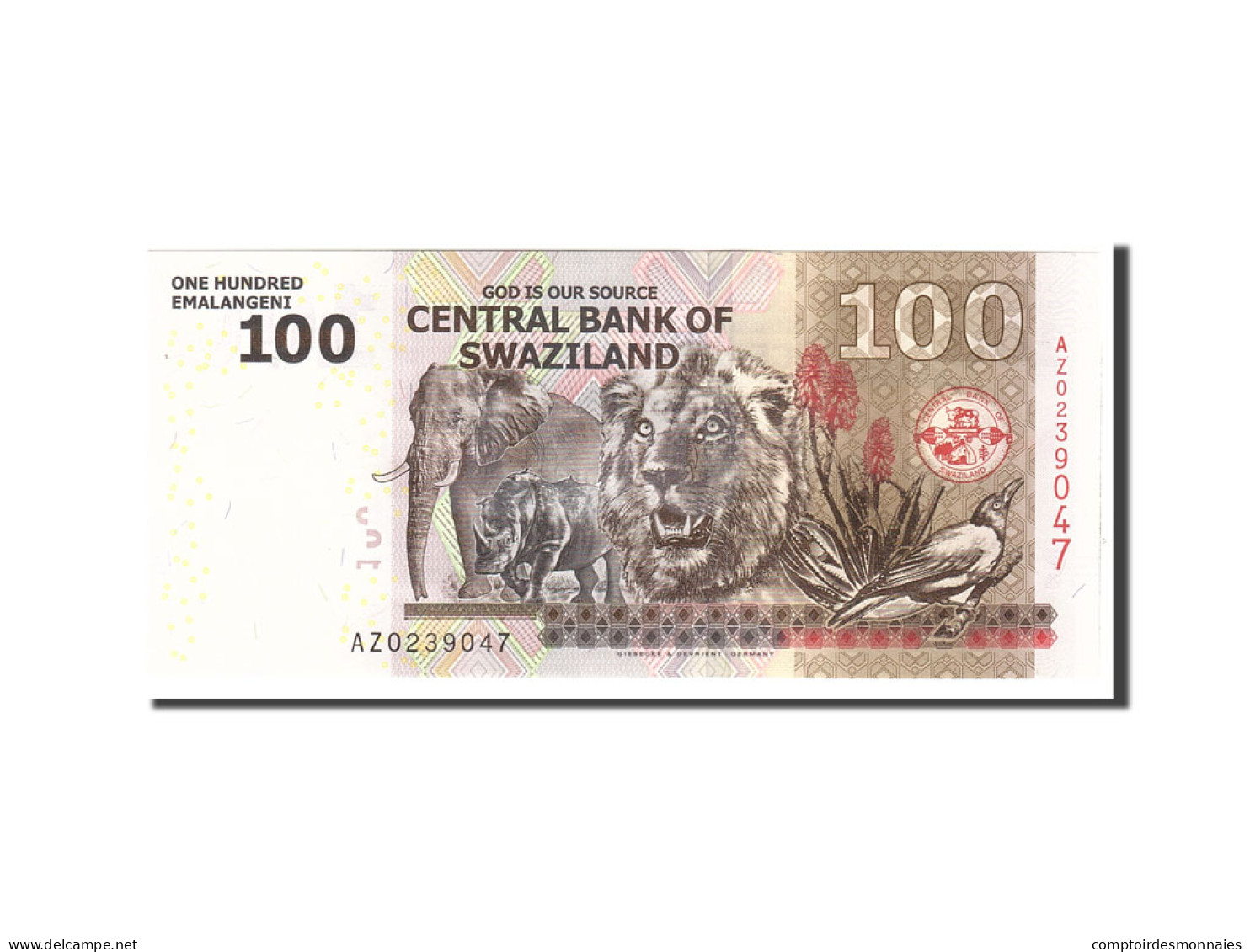 Billet, Swaziland, 100 Emalangeni, 2010, 2010-09-06, KM:39a, NEUF - Swasiland