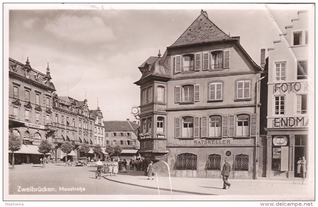 Carte Postale, Maxstrasse, Ratskeller, Schreiner, Zweibrücken - Zweibruecken