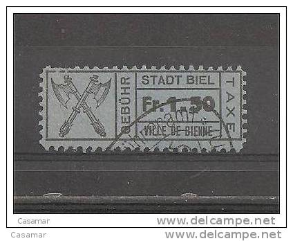 Stadt Biel Gebühr Taxe Ville De Vienne 1,50 F - Revenue Stamps