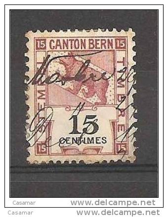 Canton Bern Berne Stempel Marke Timbre 15c Ours Bear Oso Bär - Revenue Stamps