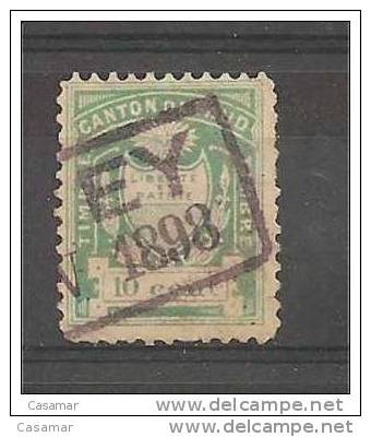 Canton Vaud Stempel Marke 10c 1898 Cancel - Revenue Stamps