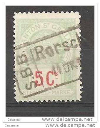 Canton St Gallen SAINT GALLEN Stempel Marke 5c - Revenue Stamps