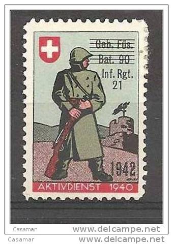 Inf Rgt 21 Surcharged Geb Füs Bat 90 1942 Soldatenmarken - Vignettes