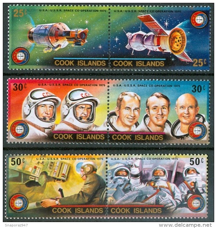 1975 Cook Space Space Espace Set & Block MNH** Fiog102 - Oceania