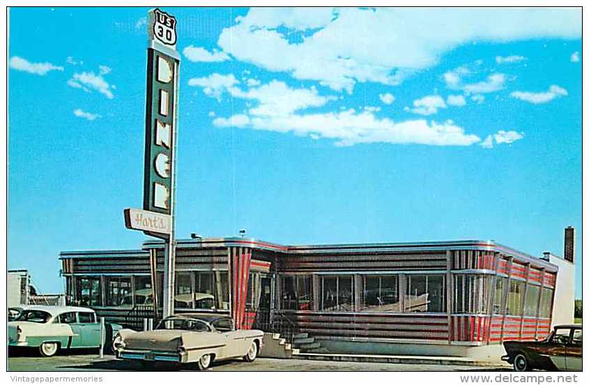 246823-Pennsylvania, Lancaster, Hart's US 30 Diner, Lincoln Highway, 50s Cars, Quality Postcards No QP-325 - Lancaster
