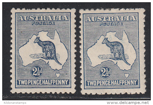 Australia 1915-27 Kangaroo, Mint Mounted, Wmk 6, Sc# ,SG 36,36b - Ungebraucht