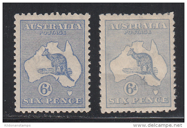 Australia 1915-27 Kangaroo, Mint Mounted, Wmk 6, See Desc, Sc# ,SG 38,38b - Ungebraucht