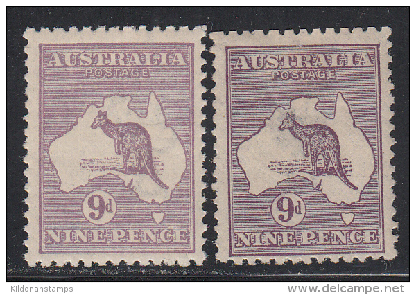 Australia 1915-27 Kangaroo, Mint Mounted, Wmk 6, Sc# ,SG 39,39b - Ungebraucht