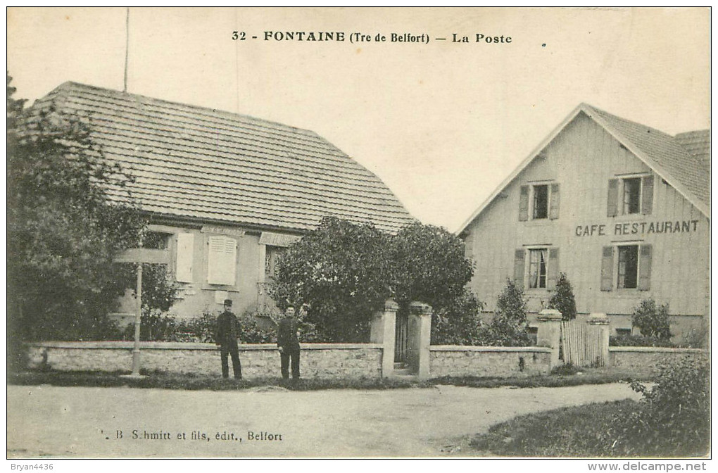 90 - Fontaine - Territoire De Belfort - La Poste - Cpa Animée - Voir Scans - Fontaine