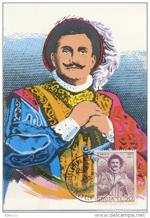 ITALIA - FDC  MAXIMUM CARD 1973 - ENRICO CARUSO - RIGOLETTO - MUSICA - Maximumkaarten