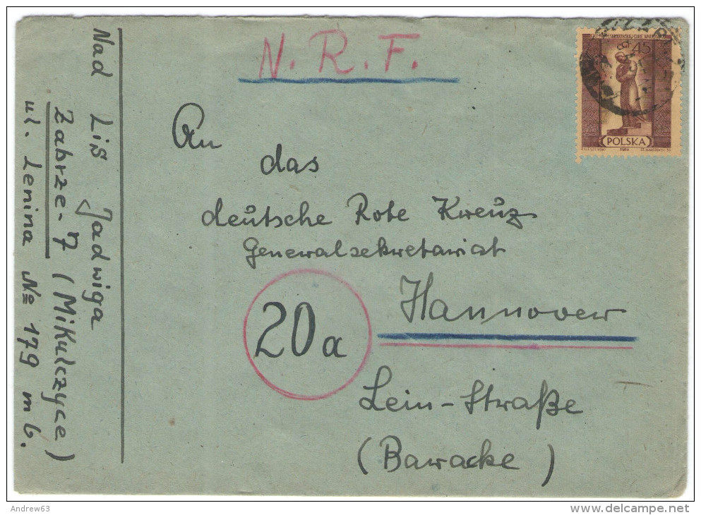 POLONIA - POLSKA - 1957 - Curie - Viaggiata Da Zabrze Per Hannover, Germany - Storia Postale