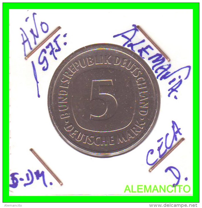 ALEMANIA FEDERAL  MONEDA DE 5 DM  1975-2001 - 5 Marcos