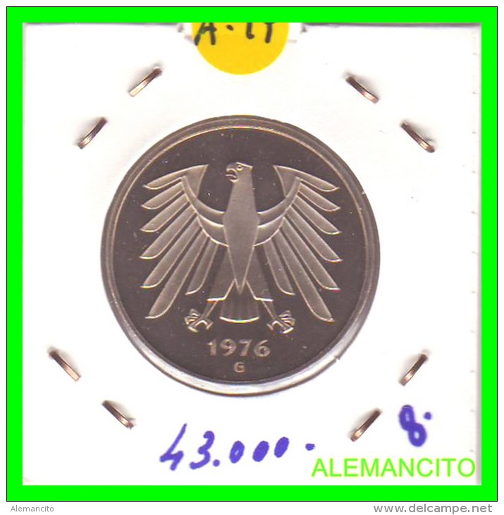 ALEMANIA FEDERAL  MONEDA DE 5 DM  1975-2001 - 5 Mark