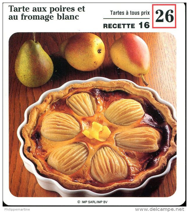 Tarte Aux Poires Et Au Fromage Blanc - Ricette Culinarie