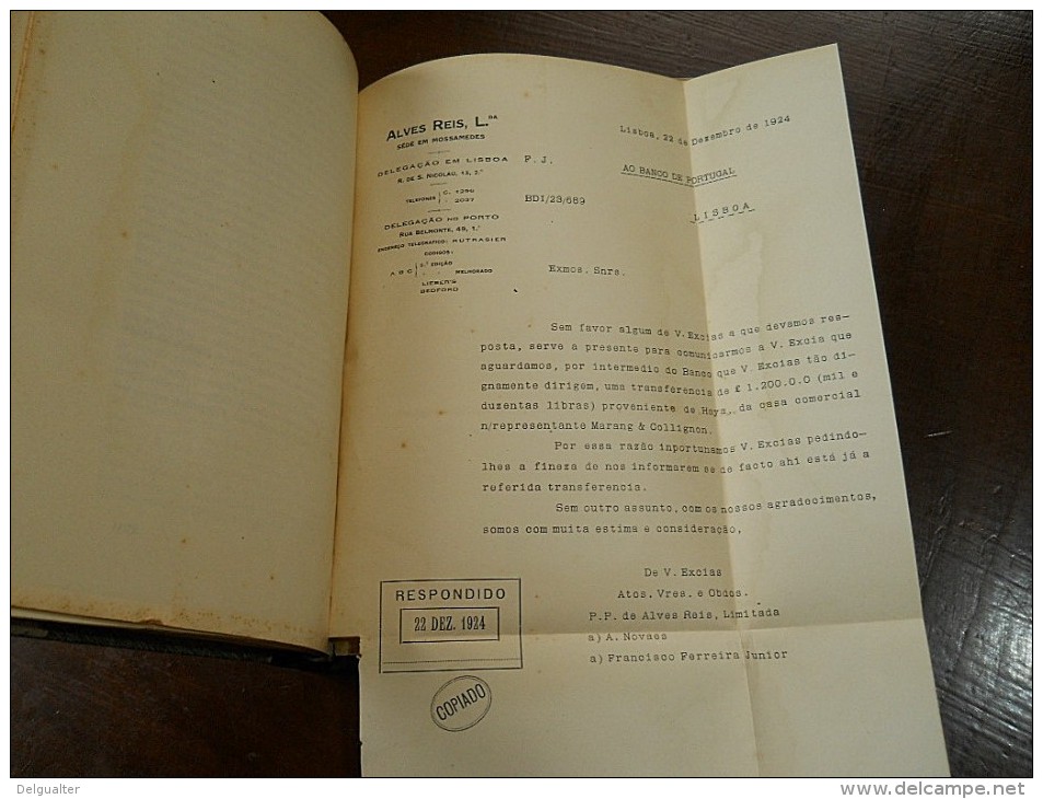 1927 O Caso Do Banco Angola E Metropole - Alves Reis E Marang Pelo Advogado Do Banco De Portugal António Horta Osorio - Old Books