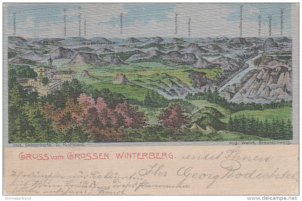 Seidenkarte Litho AK Sächsische Schweiz Grosser Winterberg Gasthof A Schmilka Schöna Postelwitz Schandau Krippen Ostrau - Schmilka