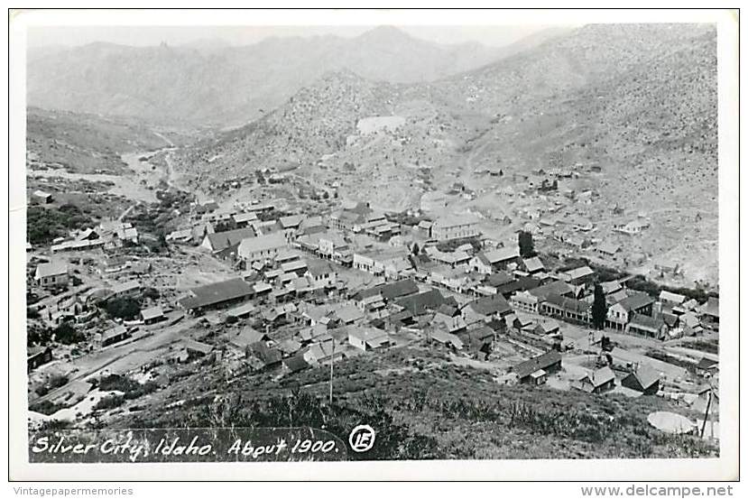 199639-Idaho, Silver City, RPPC, Panorama Town View About 1900, Reproduction - Otros & Sin Clasificación