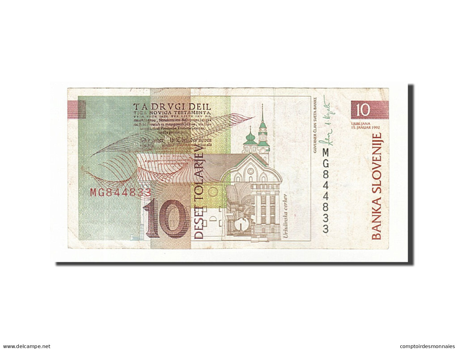 Billet, Slovénie, 10 Tolarjev, 1992, 1992-01-15, KM:11a, TTB - Slowenien