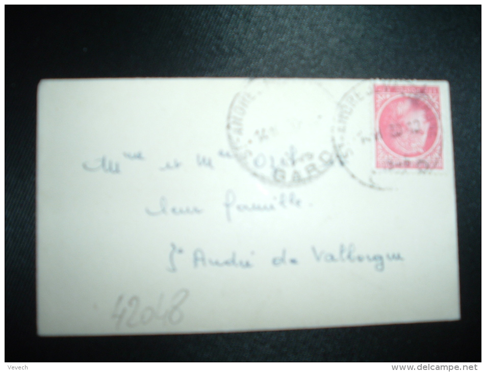 LETTRE MIGNONNETTE TP CERES DE MAZELIN 1F OBL. HOROPLAN 30-12-1946 ST ANDRE DE VALBORGNE GARD (30) AVANT DERNIER JOUR DE - 1945-47 Ceres (Mazelin)