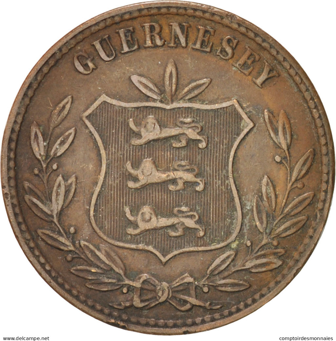 Monnaie, Guernsey, 8 Doubles, 1874, Birmingham, TTB, Bronze, KM:7 - Guernsey