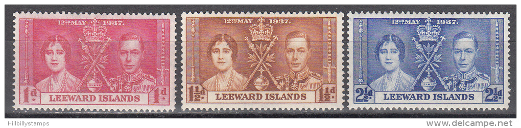 Leeward Islands    Scott No. 100-2    Unused Hinged      Year  1937 - Leeward  Islands