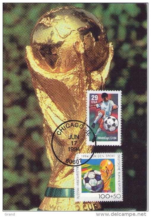 Emission Commune-USA-Bundespost-Coupe Du Monde De Football 1994-carte Maximum - 1994 – USA